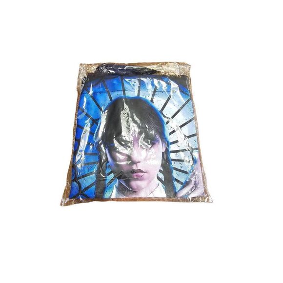 Wednesday Adams Family Hand Cinch Drawstring Gym Bag Extra Zippered Pouch NEW - Picture 4 of 9